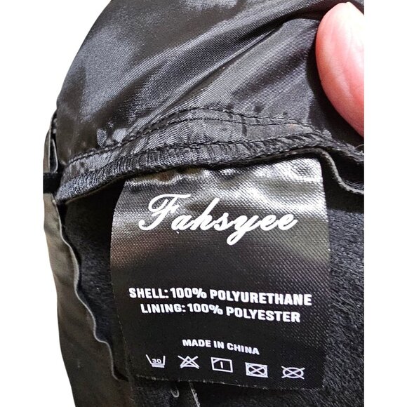 Faux Leather Black High-Waisted Pleated Belted Shorts XXL By Fahsyee - Picture 5 of 10